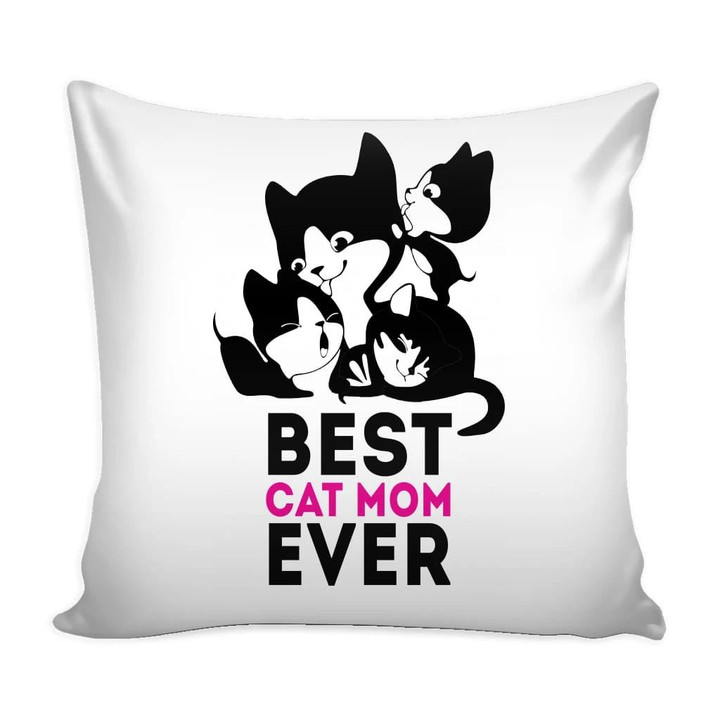Graphic Best Cat Mom Ever Cushion Pillow Cover Home Decor