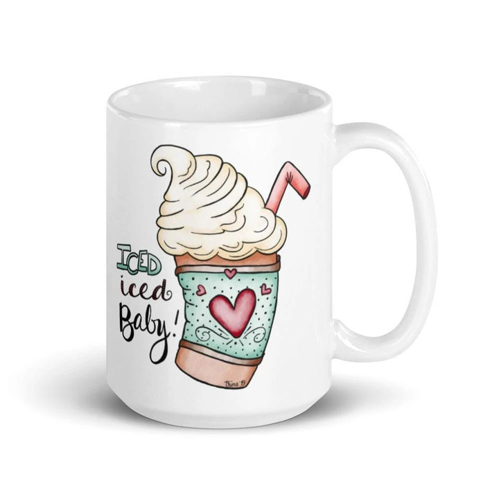 Iced Baby Iced Coffee Cream Cup Design Ceramic Mug