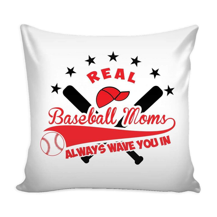 Funny Graphic Cushion Pillow Cover Home Decor Real Baseball Moms Always Wave You In