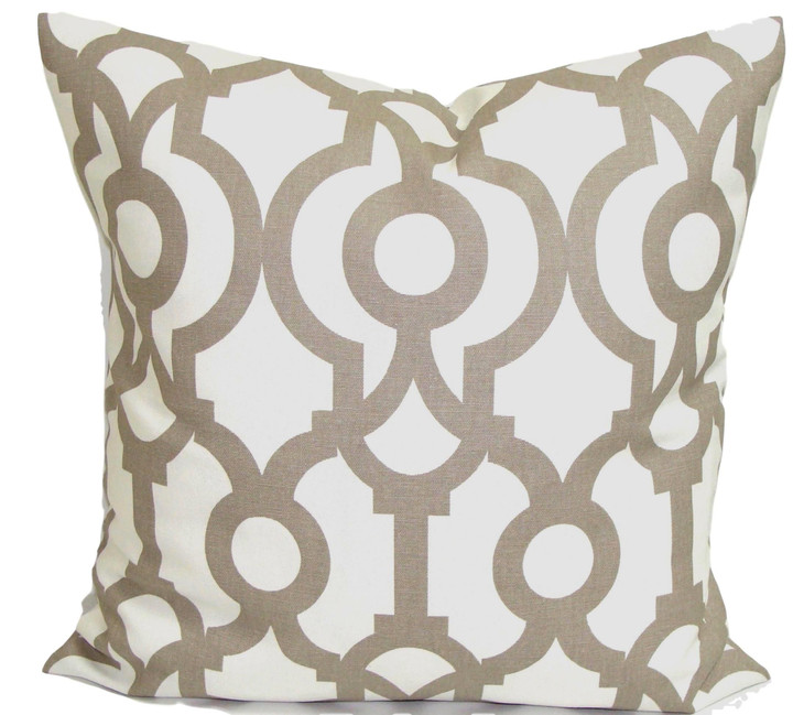 Ecru And White Geometric Style Cushion Pillow Cover Home Decor
