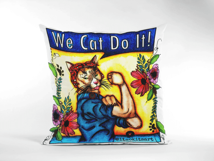 We Cat Do It Funny Cat Lady Cushion Pillow Cover Home Decor