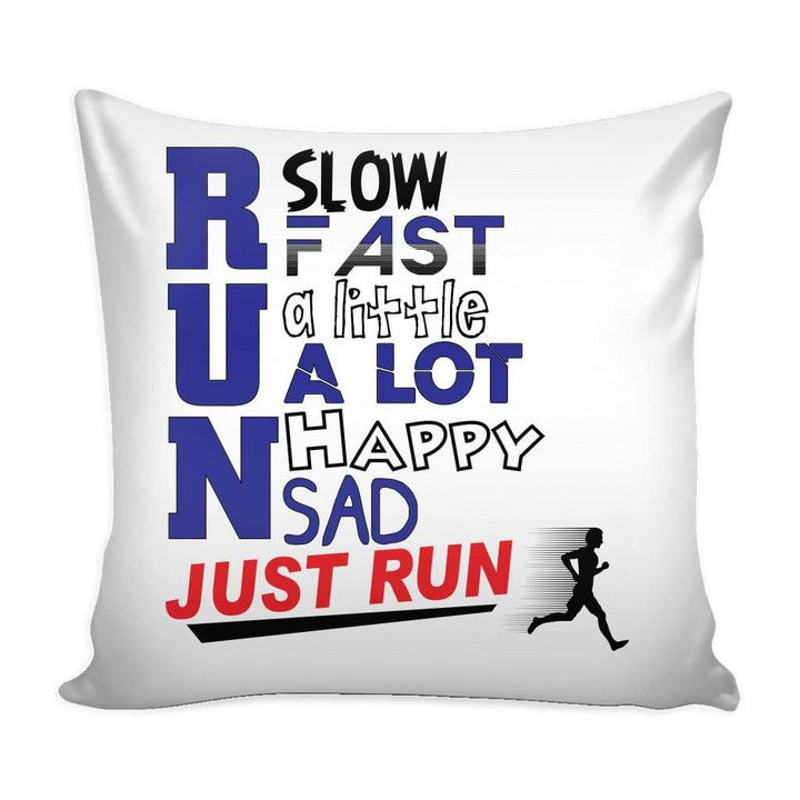 Funny Running Runner Graphic Just Run Cushion Pillow Cover Home Decor