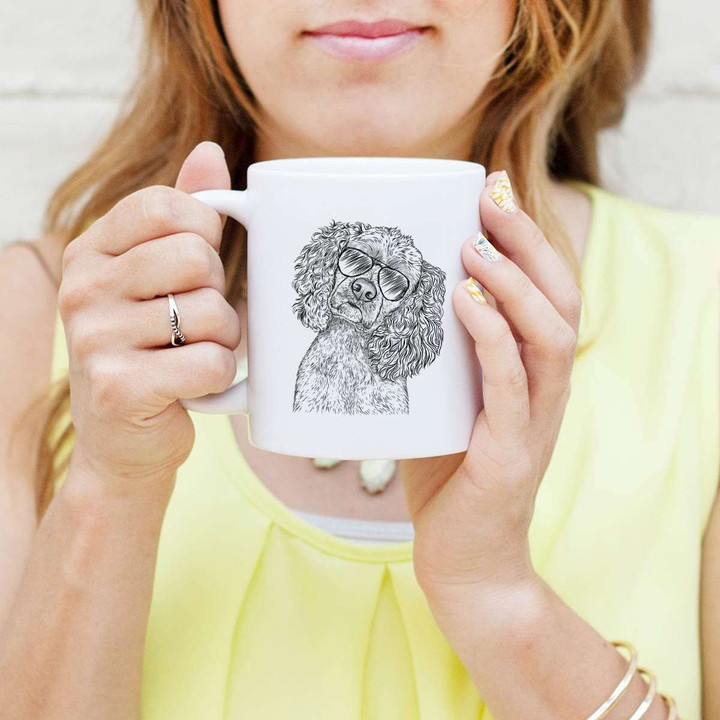 Sadie The Cocker Spaniel With Glasses Design White Glossy Ceramic Mug