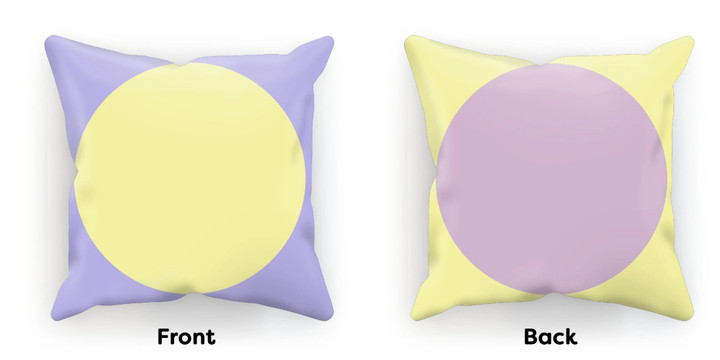 Pastel Circles Yellow And Purple Pattern Cushion Pillow Cover Home Decor