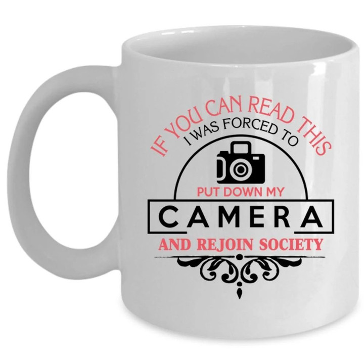 I Was Forced To Put Down My Camera Red Pattern Ceramic Mug