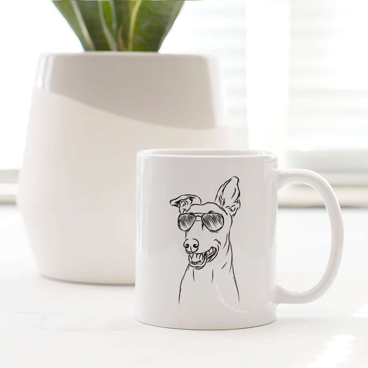 Frosty The Greyhound Minimalism Portrait Art White Ceramic Mug