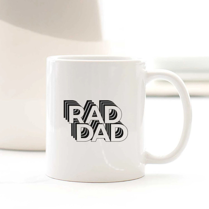 Rad Dad Electristack Collection Minimalism Style Design White Glossy Ceramic Mug