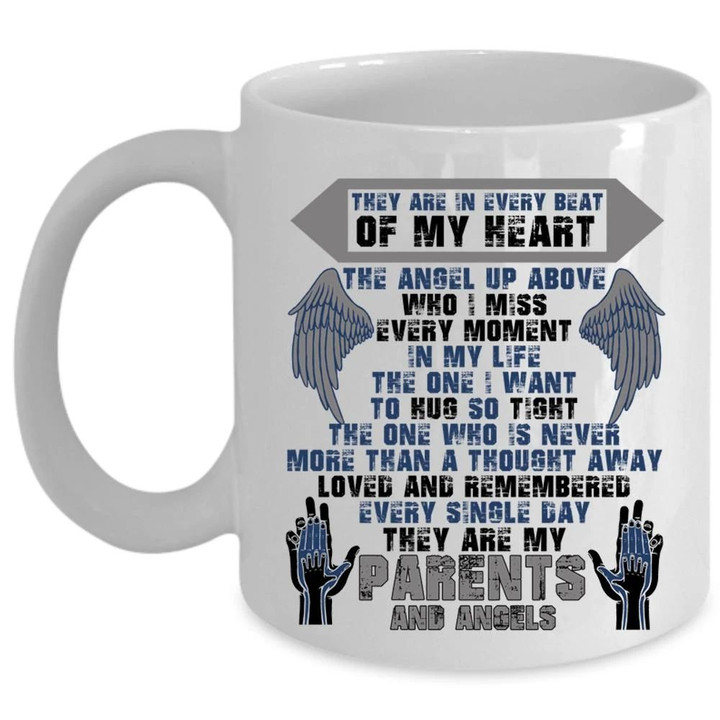 They Are My Parents And Angels Wings Pattern White Ceramic Mug