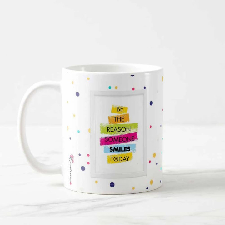 Be The Reason Someone Smiles Today Polka Dot Printed Mug