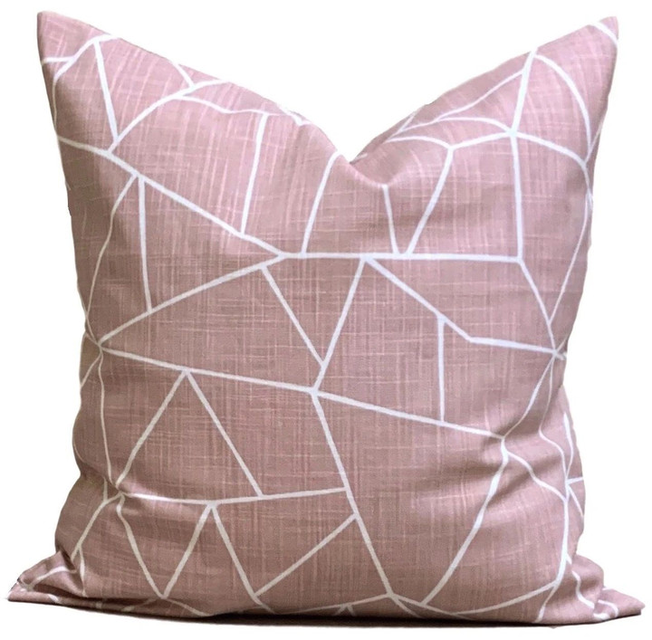Blush Pink Cut Glass Pattern Cushion Pillow Cover Home Decor