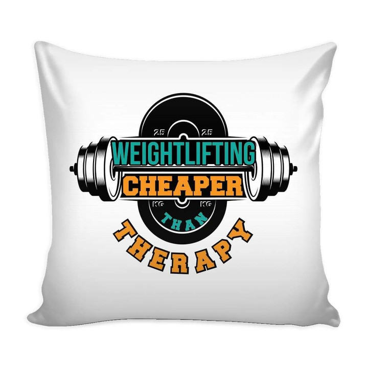 Funny Gym Graphic Weightlifting Better Than Therapy Cushion Pillow Cover Home Decor