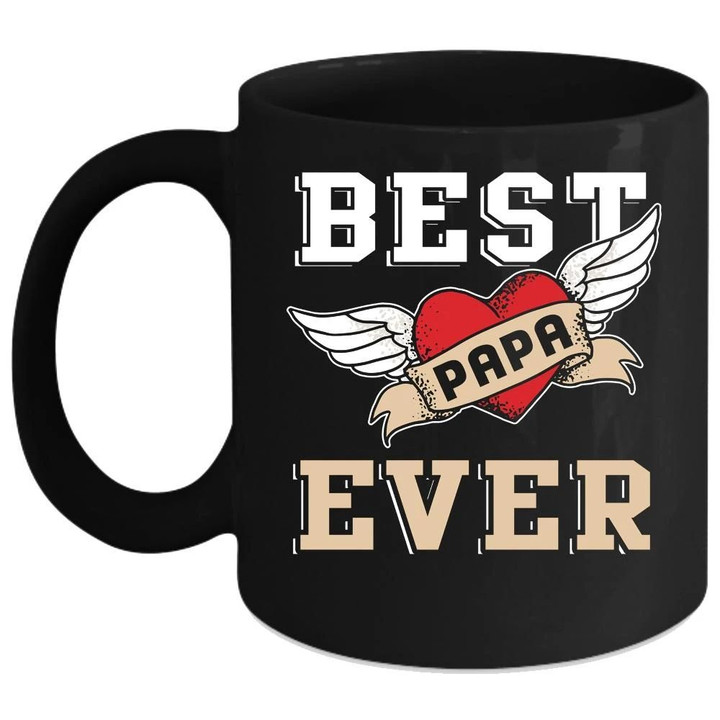 Best Papa Ever Awesome Gift For Papa Coffee Black Ceramic Mug