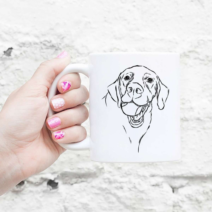 Funny Bailey The Lab Dog Portrait Art Design White Ceramic Mug
