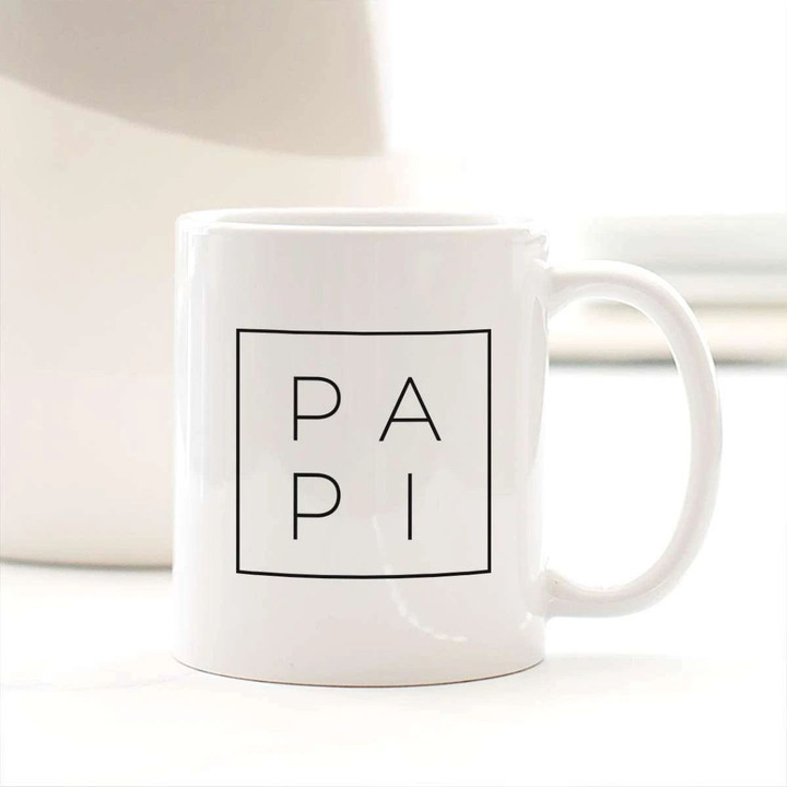 Papi Boxed Minimalism Style Design White Glossy Ceramic Mug