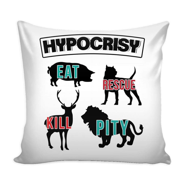 Vegan Vegetarian Eat Rescue Kill Pity Cushion Pillow Cover Home Decor