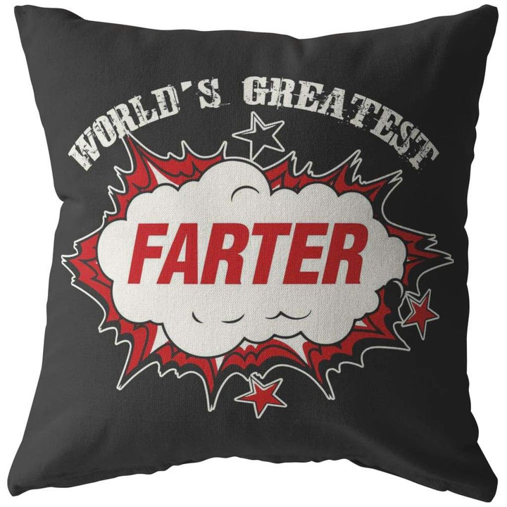 Funny Worlds Greatest Farter Cushion Pillow Cover Home Decor
