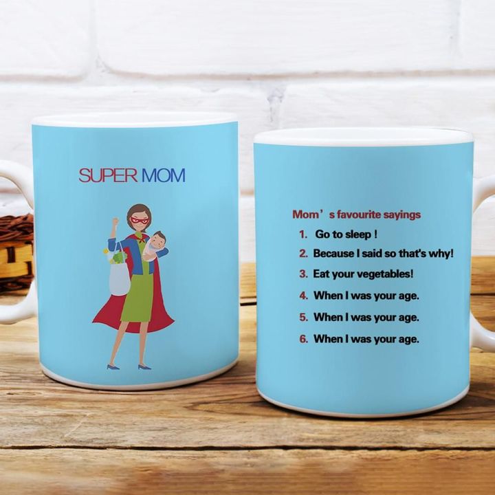 Cute Gift For Supermom Mom's Favourite Sayings Pink Ceramic Mug