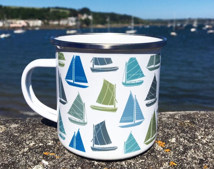 Boats With Colorful Figures Camping Mug Campfire Mug Gifts For Campers