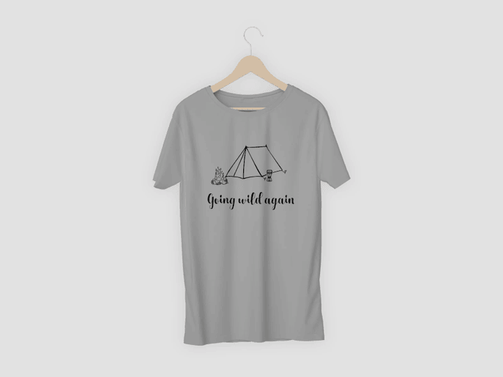 Going Wild Again Camping Tent Grey T-shirt