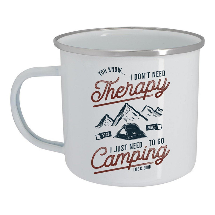 Camping Is My Therapy With Mountain Art Camping Mug Campfire Mug Gifts For Campers