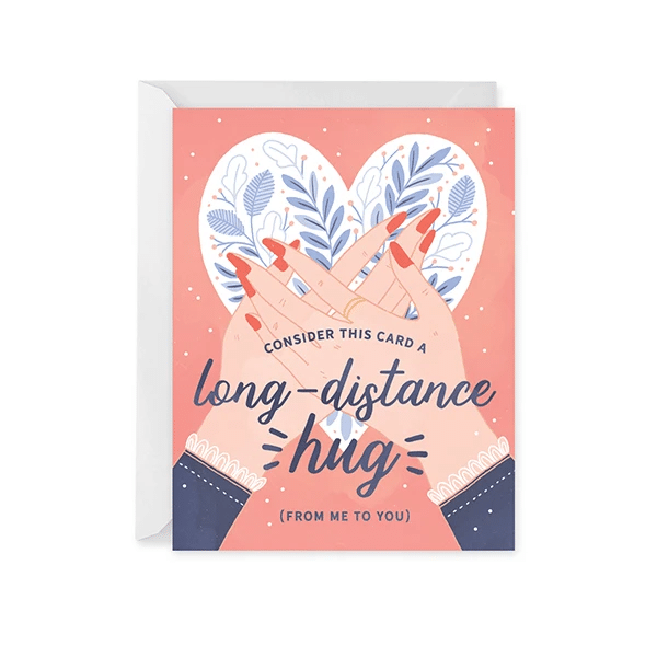 Sweet Love Long Distance Hug Folder Greeting Card Set Of 10