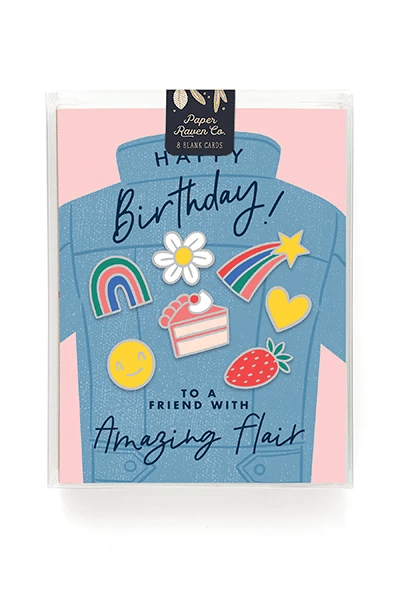 Cute Pattern Birthday Flair Folder Greeting Card Set Of 10