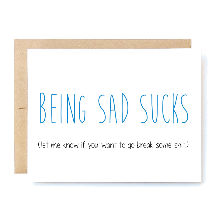 Being Sad Sucks Folder Greeting Card Set Of 10