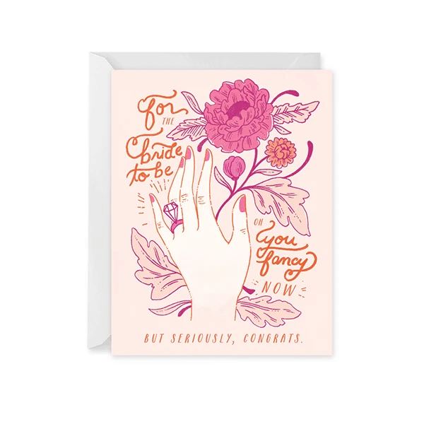 For My Bride Ring Bling Engagement Folder Greeting Card Set Of 10