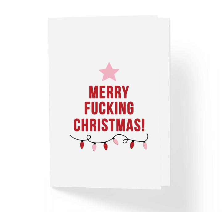 Merry Fcking Christmas Folder Greeting Card Set Of 10