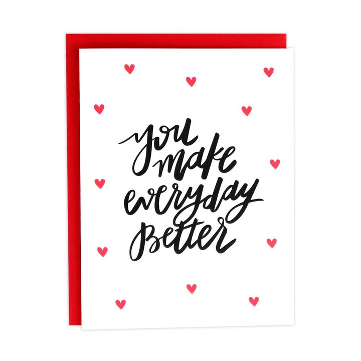 You Make Everyday Better Red Heart Folder Greeting Card Set Of 10