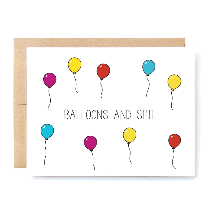 Balloos And Shit Folder Greeting Card Set Of 10