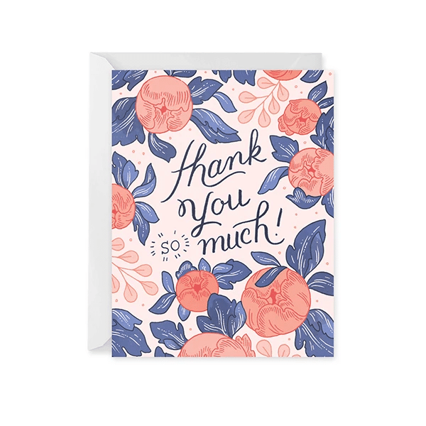 Lovely Flower Thank You Bouquet Folder Greeting Card Set Of 10