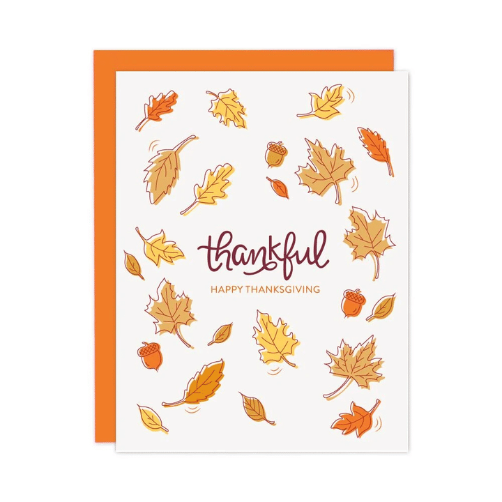 Happy Thanksgiving Beautiful Autumn Leave Folder Greeting Card Set Of 10