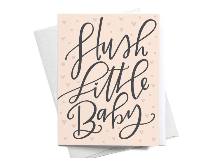 Hush Little Baby Typography Folder Greeting Card Set Of 10