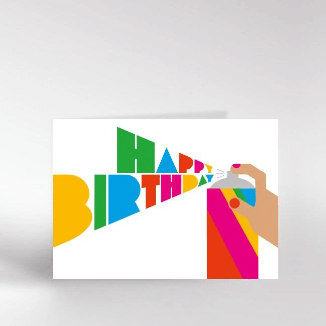 Spray Birthday Folder Greeting Card Set Of 10