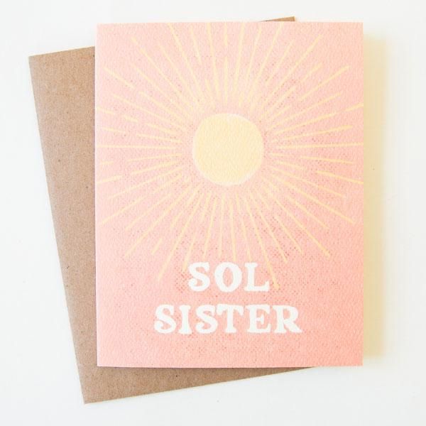 Pink Theme Sol Sister Folder Greeting Card Set Of 10