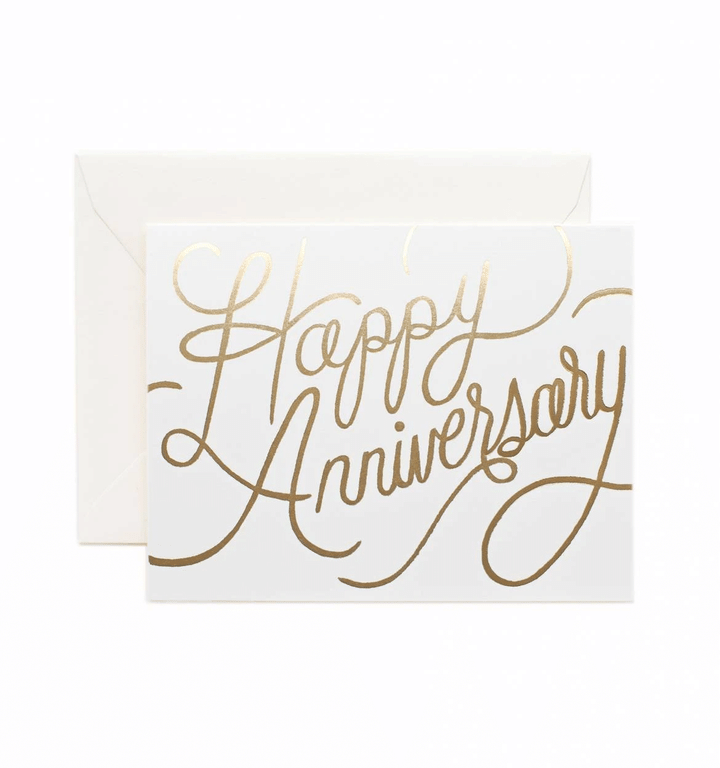 Impressive Handwriting Happy Anniversary Folder Greeting Card Set Of 10