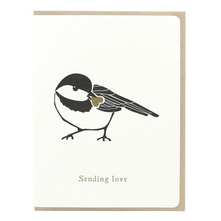 Sending Love Chickadee Folder Greeting Card Set Of 10