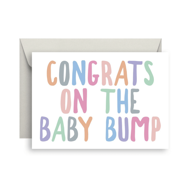 Congrats On The Baby Bump Folder Greeting Card Set Of 10