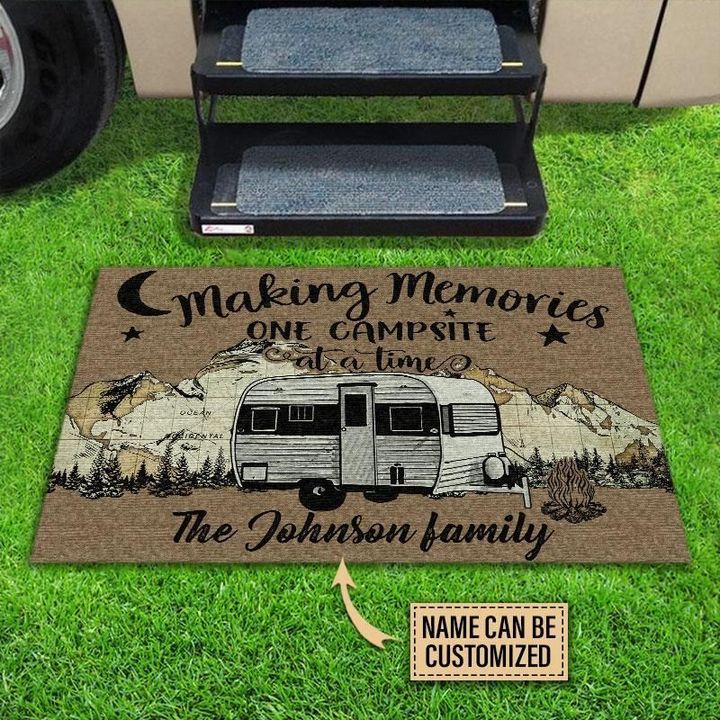 Doormat Home Decor Custom Name Camping Making Memories