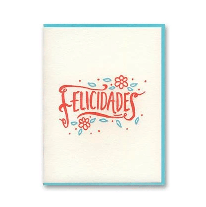 Simple Style Felicidades Congratulations Folder Greeting Card Set Of 10