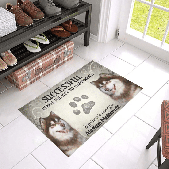 Grey Paw Alaskan Malamute Happiness Doormat Home Decor