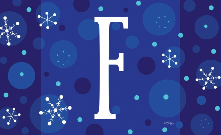 Christmas Gift Winter Snowflakes Monogram F Design Doormat Home Decor