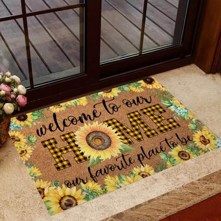 Welcome To Our Home Sunflower Design Doormat Home Decor