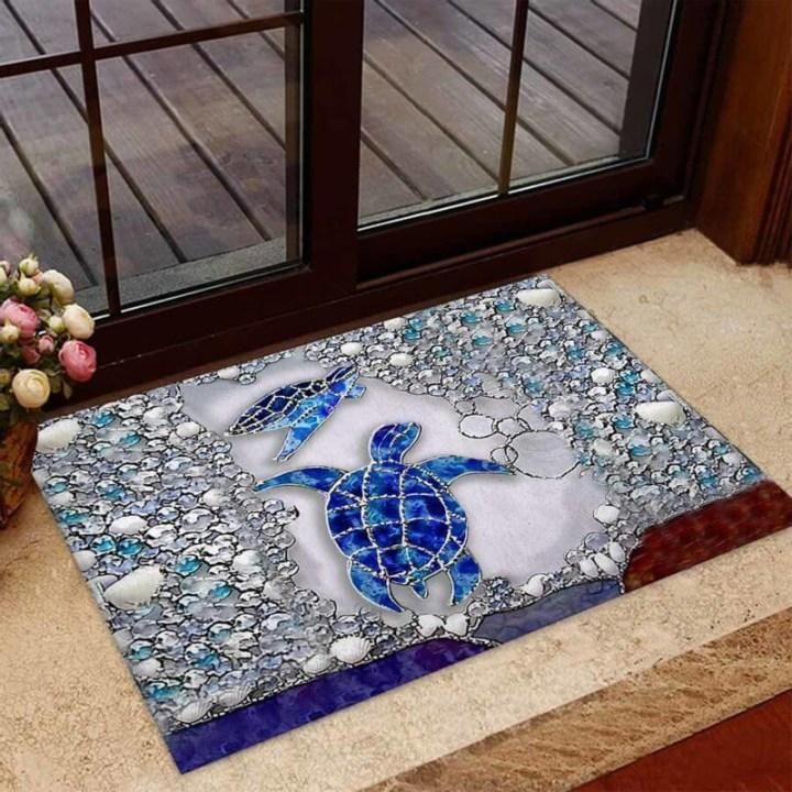 Appealing Turtles Swimming Aesthetic Design Doormat Home Decor