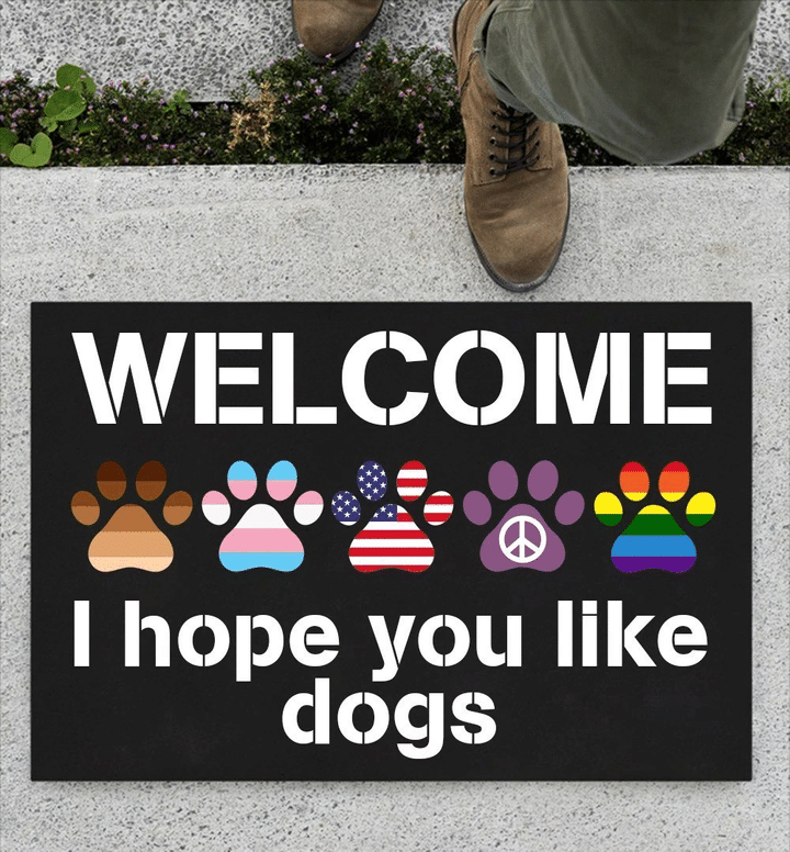 Cool Doormat Home Decor Welcome I Hope You Like Dogs
