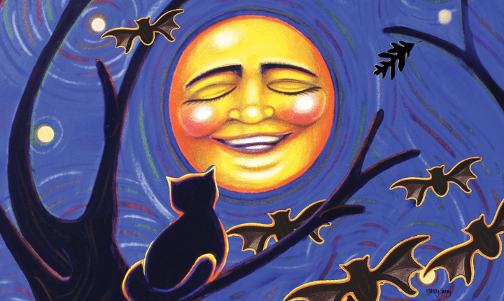 Harvest Moon Black Cat On Dead Tree And Bats Design Doormat Home Decor