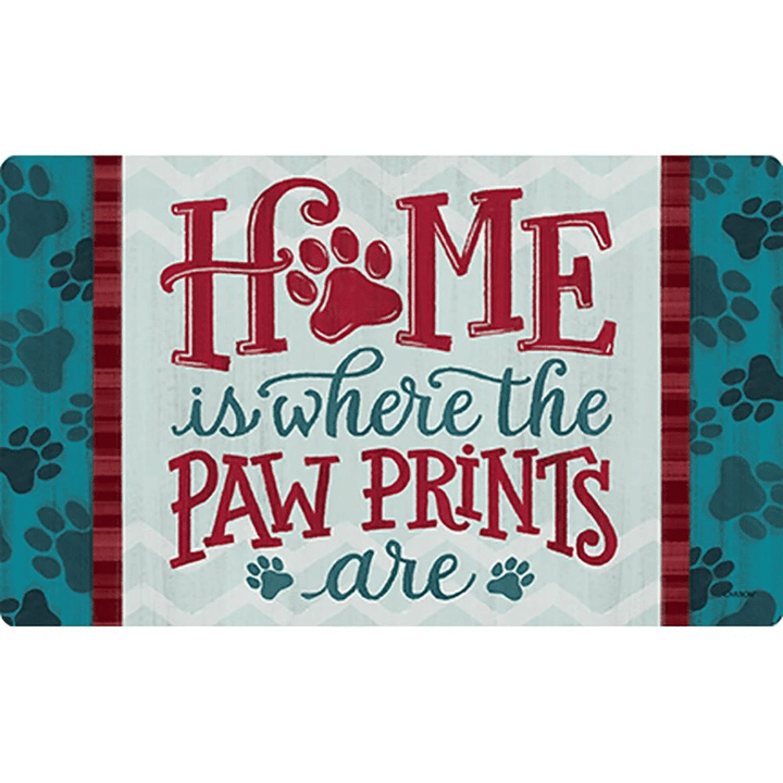 Home Is Where The Paw Prints Design Doormat Home Decor