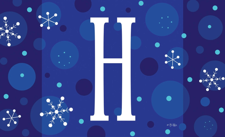 Christmas Gift Winter Snowflakes Monogram H Design Doormat Home Decor