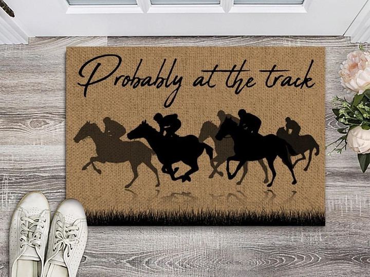 Running Horse Probably At The Track Design Doormat Home Decor